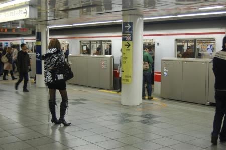 Interior of Shinjuku Station, it has platform doors